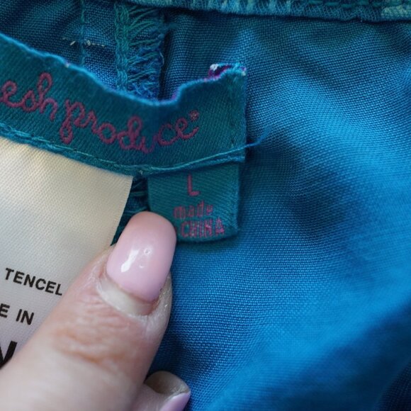 Fresh Produce Clare Seaport Blue Wide Leg Pants Large 100% Tencel - Picture 3 of 9